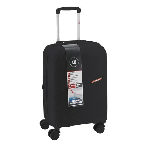 Valija Carry On Cabina De Viaje Equipaje Maleta 20 Pulgadas Rígida Con Fuelle Extensible Wilson 65.1769 Color Negro