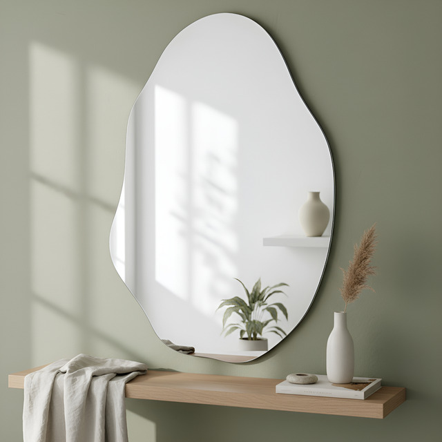 Espelho Lopazzi Orgânico 70x50 Polido Design Moderno Luxo Espelho Lopazzi Orgânico 70x50 Polido Design Moderno Luxo