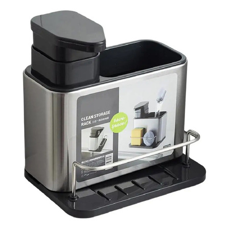 Dispensador De Jabón Líquido Para Cocina Con Porta Esponja Dispensador De Jabón Líquido Para Cocina Con Porta Esponja