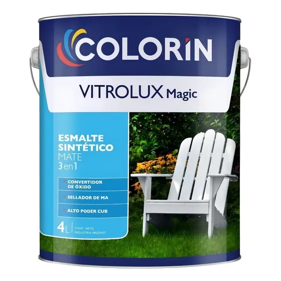 Vitrolux Esmalte Sintético Colorin Magic Negro Mate 4 Lts