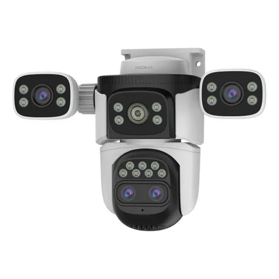 Cámara De Seguridad Smart Xion Multi Camaras 4 Lentes con alarma sirena xi-cctv400 Color Blanco