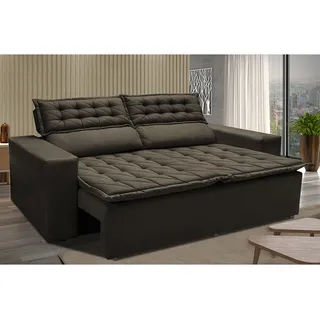 Sofå Retråtil E Reclinåvel Cama Inbox Slim 1,50m Tecido Suede Velusoft Café Sofå Retråtil E Reclinåvel Cama Inbox Slim 1,50m Tecido Suede Velusoft Café