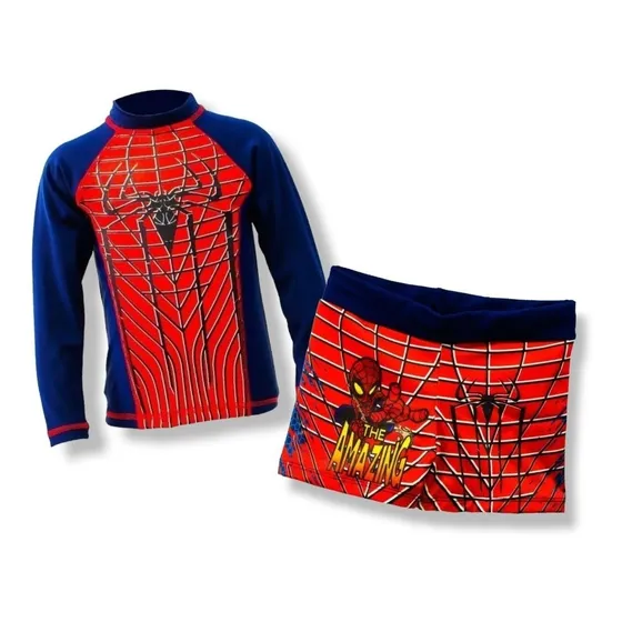 Conjunto De Hombre Araña  - Traje De Baño Para Niños