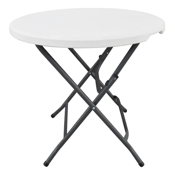 Mesa Plegable Redonda 73x80x4cm Blanca Powerfik