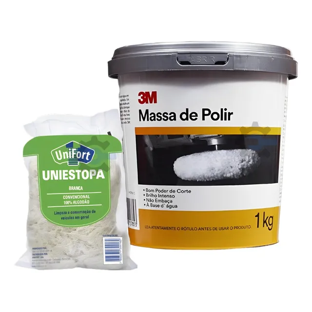 Massa De Polir 3m Automotiva Remove Arranhões 1kg + Estopa