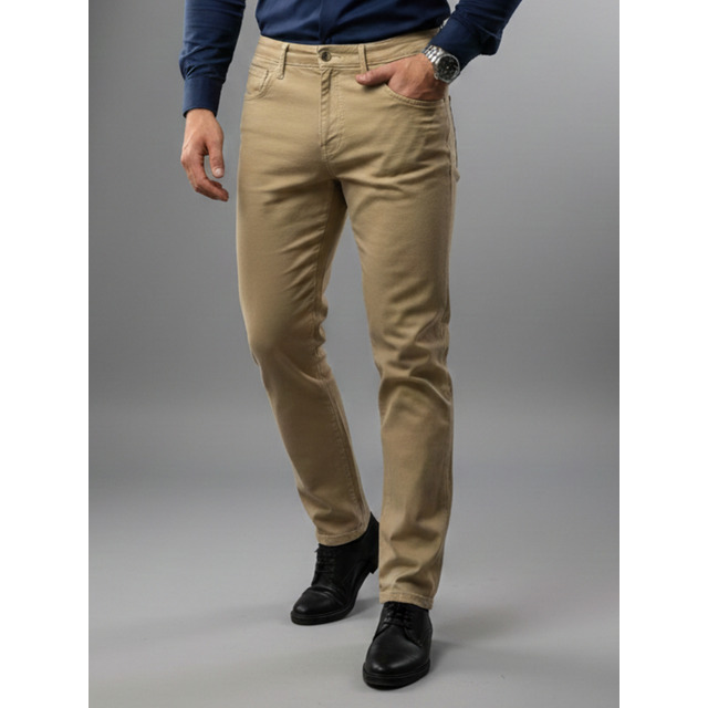 Calça Masculina Sarja Chino Alfaiataria Bolso Embutido