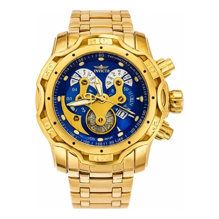 Relógio Masculino Invicta Venon Prova Dágua Dourado Prata Dourado Azul