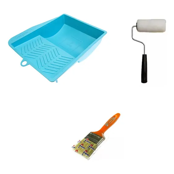 Combo Kit Pintor Bandeja Mini + Rodillo Chico + Pincel