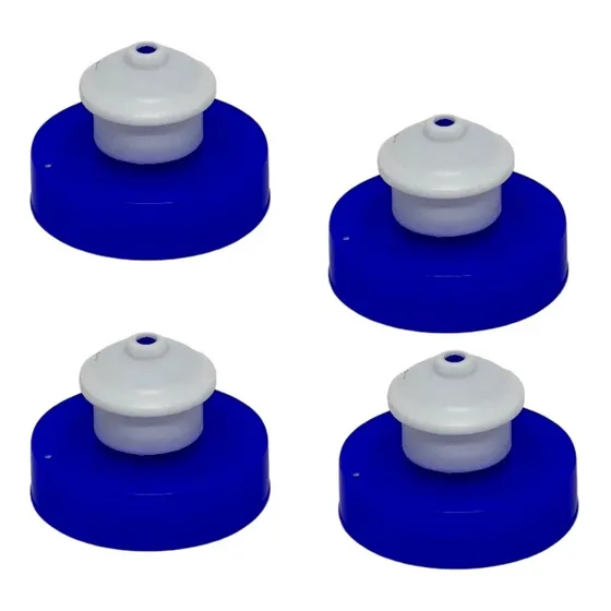100 Tampas Plásticas Azul Branco Pressao Pushpull Detergente