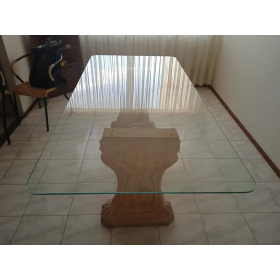 Mesa Comedor Cristal Templado De 1 Cm De Espesor (maldonado)