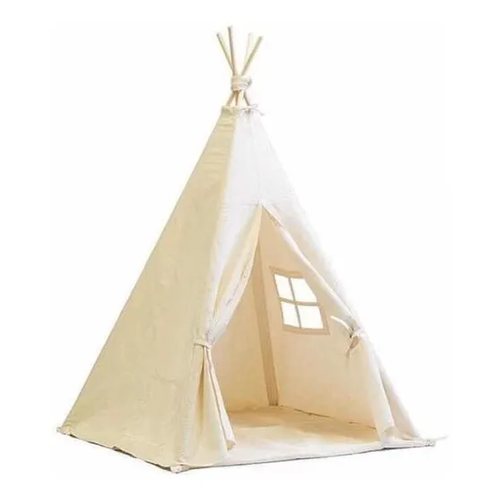Carpa Tipi Indios Montessori Completa! Piso Ventana Y Funda Crudo
