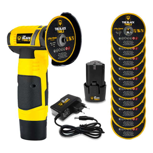 Lixadeira Esmerilhadeira Rebarbadora 2 Baterias + Acessórios Amarelo/preto Lixadeira Esmerilhadeira Rebarbadora 2 Baterias + Acessórios Amarelo/preto