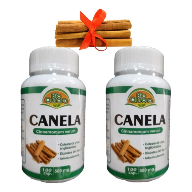 Canela 100% Natural En Cápsulas Pack 2 Frascos 200 Uds.