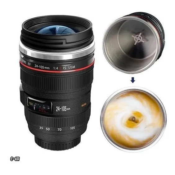 Vaso Mug Batidora Termo Lente De Camara Canon 24-105mm 