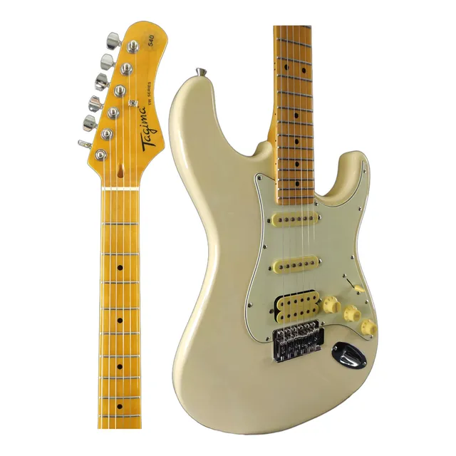 Guitarra eléctrica Tagima Tg-540 Olympic White Owh Tg540, color blanco, diapasón de arce, material de diapasón, guía para la mano derecha