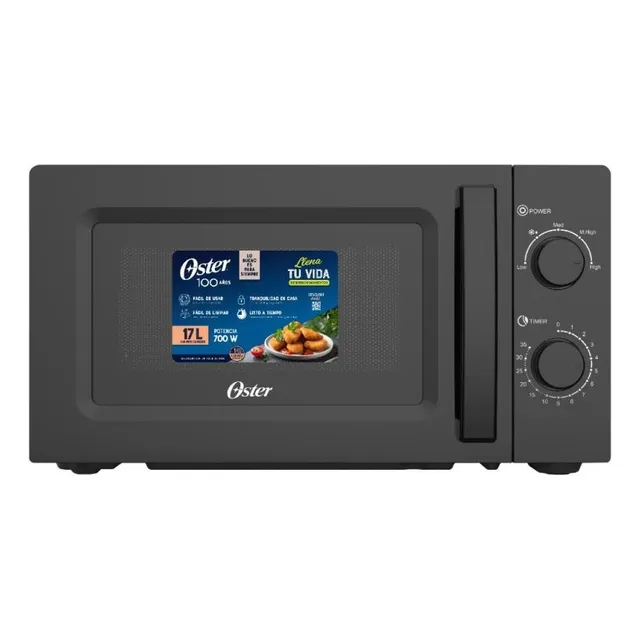 Microondas Oster Con Perillas 10 Niv De Potencia 700w Negro