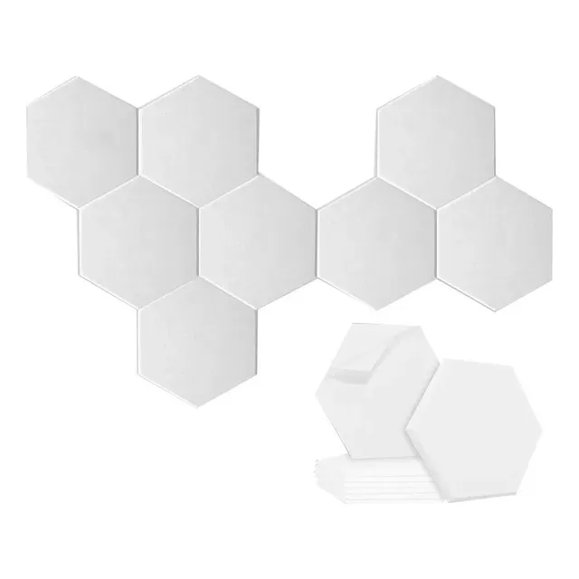 Paquete De 12 Pcs Acústicos Hexagonales Autoadhesivos,