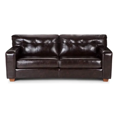 Sofá Rosen Bremen 3 Cuerpos Ecocuero Bitono Color Negro