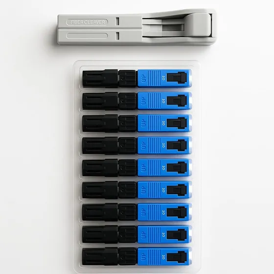 10x Conector Óptico Campo Ftth Sc Upc - Azul + *** Gabarito