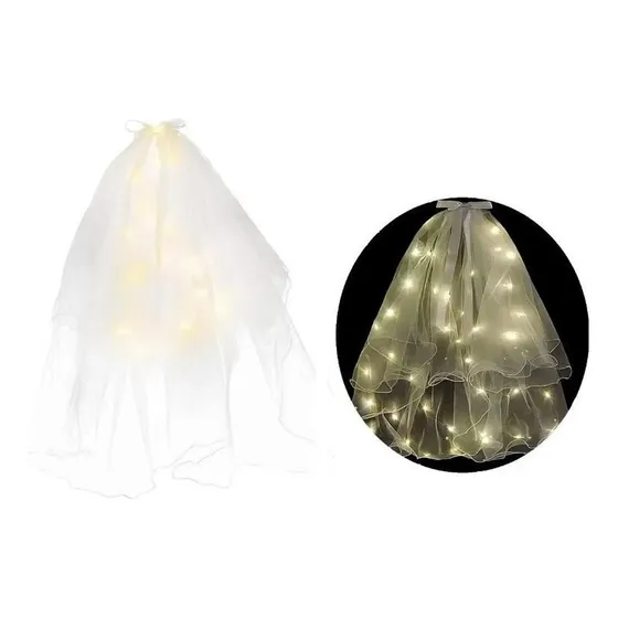 Bake Velo De Novia De Varias Capas Con Luces Led De 2m