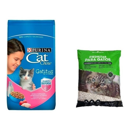 Cat Chow Gatito 8k + 2k Piedra Sanitarias + Envio Gratis