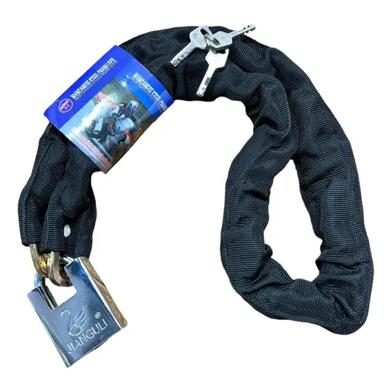 Sm Cadena Con Candado Anticorte 110cm Para Moto Bicicleta Auto