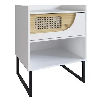 Mesa De Luz 1 Cajón, Blanca - He1751/bcoartico