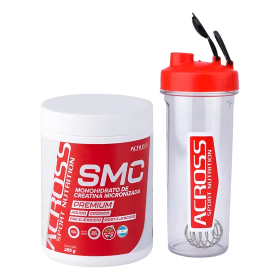 Creatina Monohidrato Across 250gr Y Vaso Mezclador 750ml