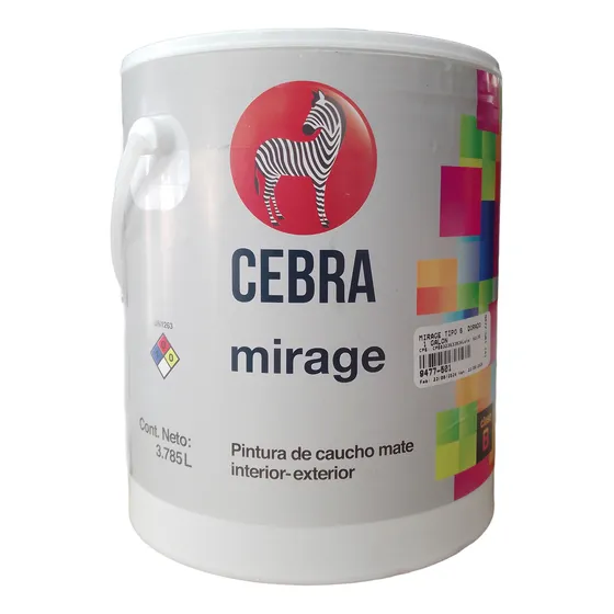Pintura Caucho Mirage Clase B Negro Cebra Galón