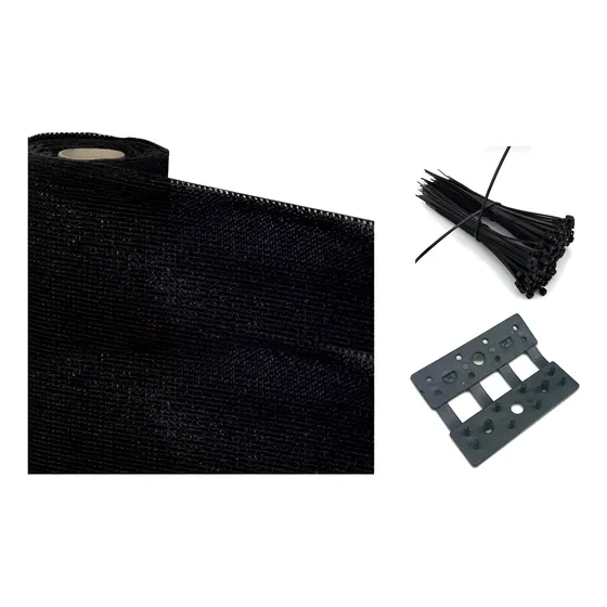 Rollo Media Sombra Reforzada Al 80% 4,20x50 Mts Negra + Kit