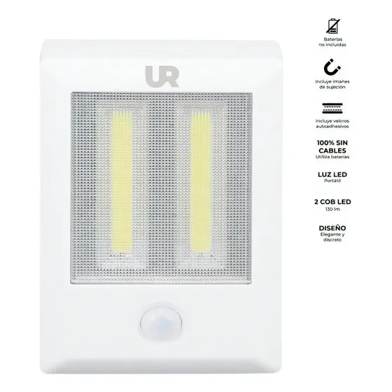Lampara Sensor De Movimiento Urbano Luz Emergencia Portatil Color Blanco