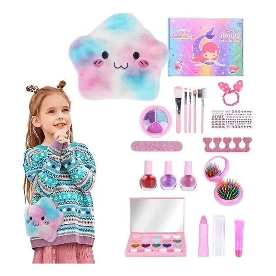 20pcs Juguetes De Maquillaje Lavables Y No Tóxico Para Niñas