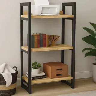 Girus Estante Industrial 3 Prateleiras Para Sala Quarto E Cozinha Marrom-claroPor