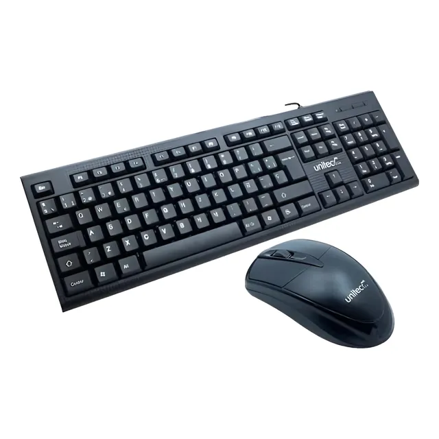 Combo Teclado Mouse Unitec Para Pc Usb Teclado Negro