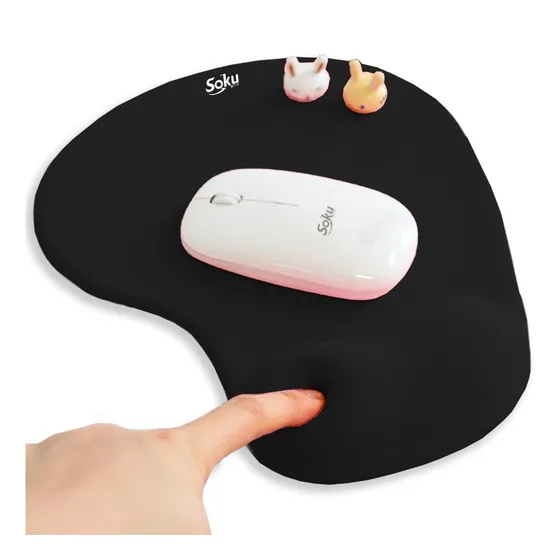 Tapete Ergonomico Para Raton De Gel Silicon Antideslizante Color Negro