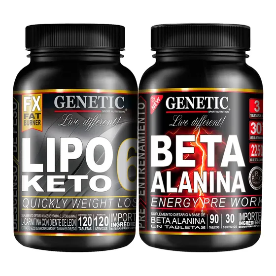 60 Días Quemagrasas Lipo 6 Keto Energía Beta Alanina Genetic