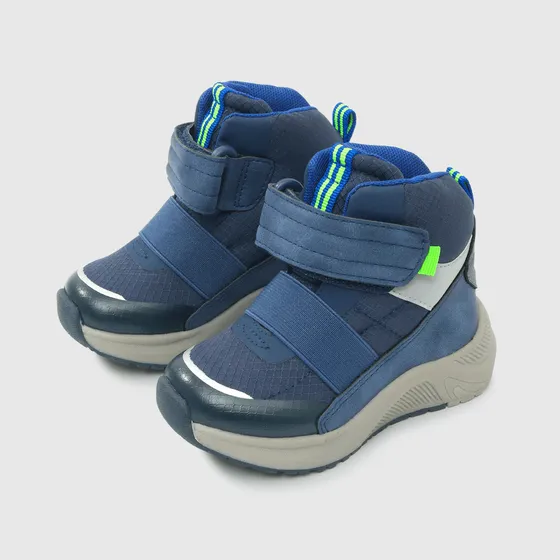 Botin Colección De Niño Con Velcro Azul Colloky