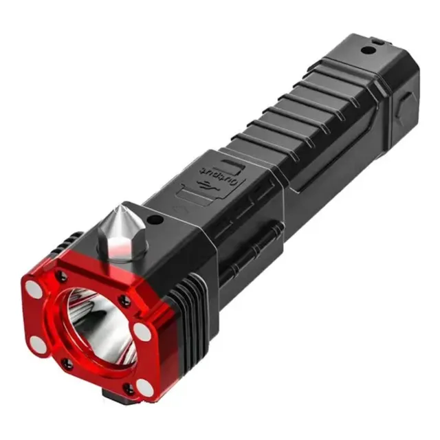 Linterna Led Imán Cuchillo Martillo Sos Recargable Tactica