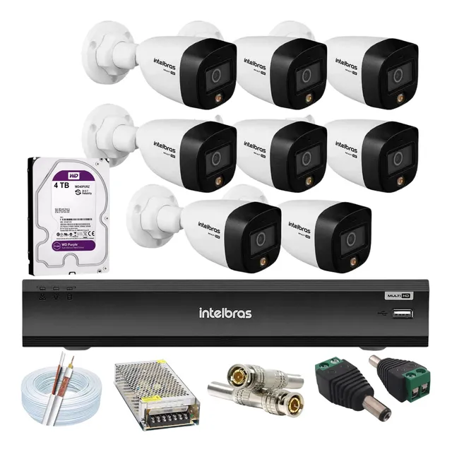 Kit Intelbras 8 Full Color 1220b Dvr 16ch Imhdx 3116 C/4tb