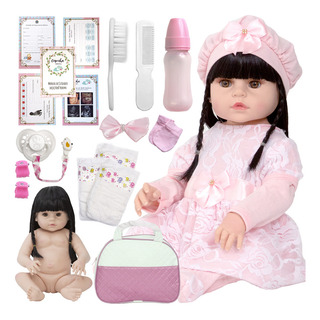 Boneca Reborn 100% Silicone Princesa Morena 20 Itens Bolsa Boneca Reborn 100% Silicone Princesa Morena 20 Itens Bolsa
