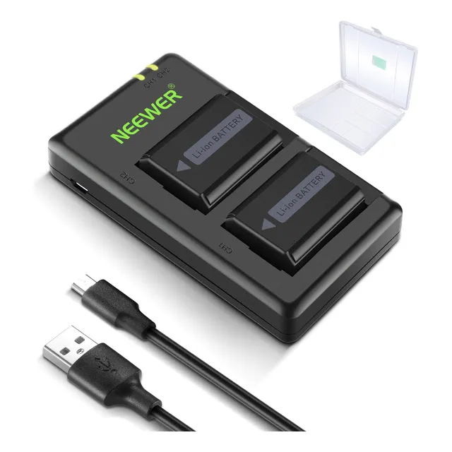 Neewer Np-fw50 2x Batería Cargador Kit P/ Sony A6400 A7 A7ii