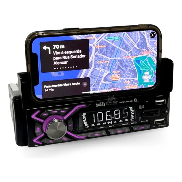 Aparelho Som Automotivo Svart Bluetooth Usb Rca Tech One