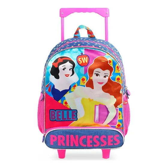 Morral Bolso Escolar Grande Ruedas Para Niña Princesas Capi