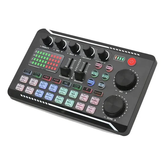 Placa De Som C Efeito Sonoro Interface C Bateria Áudio Mixer