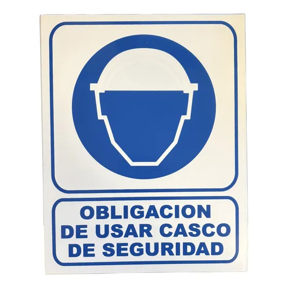 Cartel Obligacion De Usar Casco De Seguridad 22x28