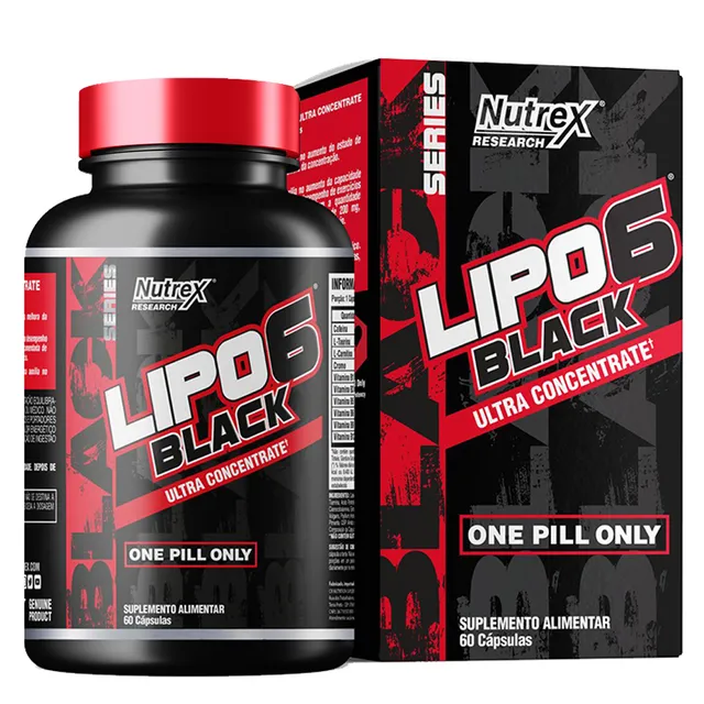 Lipo6 Black Ultra Concentrate Cafeína 60 Caps Nutrex Pote Sin Sabor