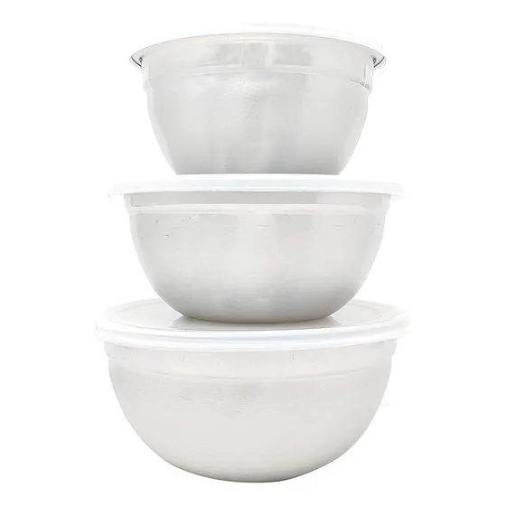 Cuissentials Cuenco Acero Inoxidable Tapa Plastico Juego 3 4