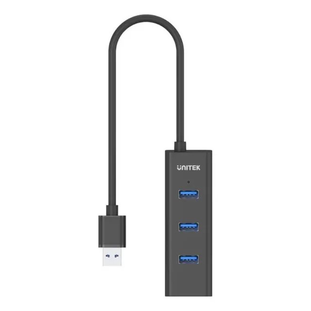 Hub Usb-a 3.0 Unitek 4 En 1 5gbps - 4x Usb 3.0 Color Negro