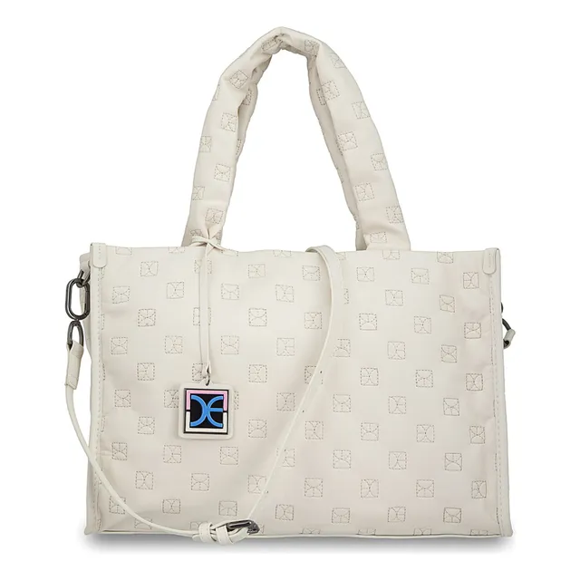 Bolsa Porta Laptop Cloe Alybani Grande Color Beige