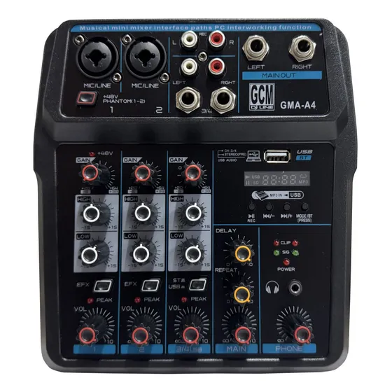Consola 4 Canales Inteface/usb/bt/phantom/efectos